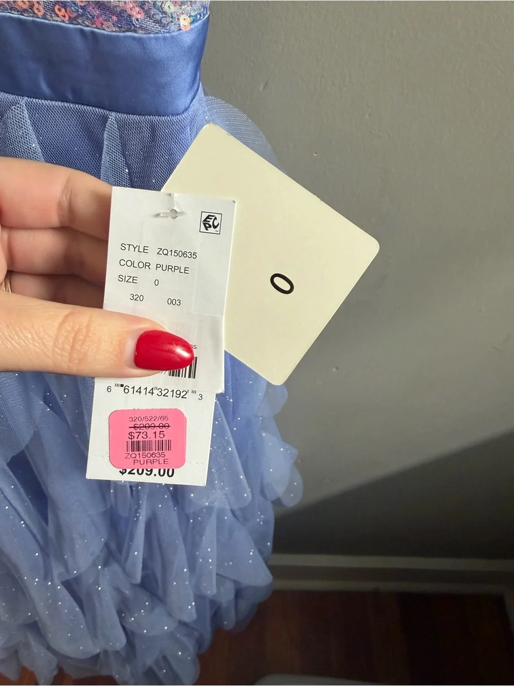 Lavender Sequin Ruffle Evening/Prom Dress